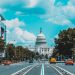 Vue de la rue sur la Maison Blanche à Washington